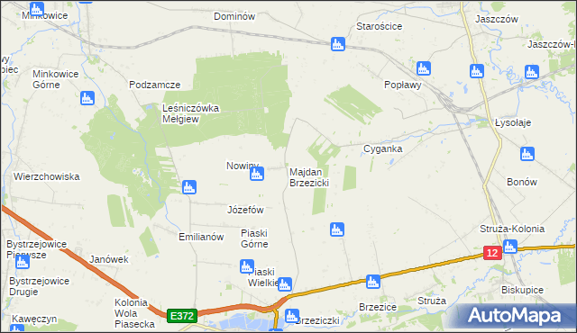 mapa Majdan Brzezicki, Majdan Brzezicki na mapie Targeo