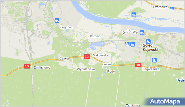 mapa Makowiska gmina Solec Kujawski, Makowiska gmina Solec Kujawski na mapie Targeo