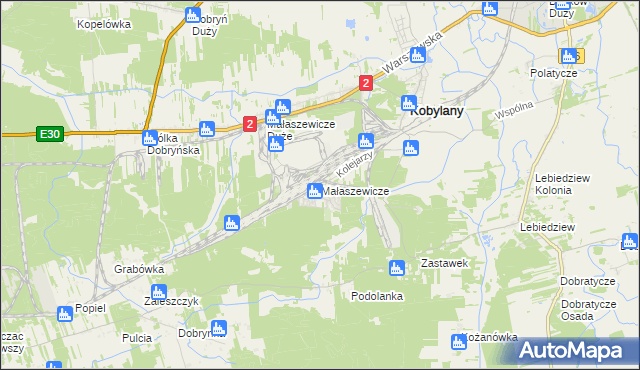 mapa Małaszewicze, Małaszewicze na mapie Targeo
