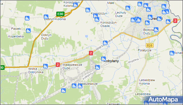 mapa Małaszewicze Małe, Małaszewicze Małe na mapie Targeo