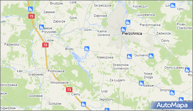 mapa Maleszowa, Maleszowa na mapie Targeo