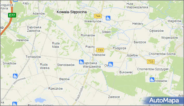 mapa Maliszów, Maliszów na mapie Targeo