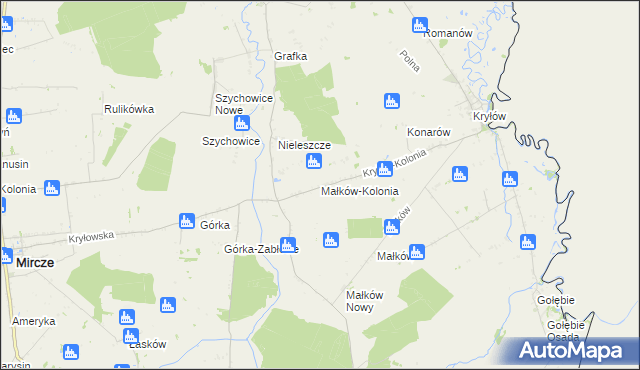 mapa Małków-Kolonia, Małków-Kolonia na mapie Targeo
