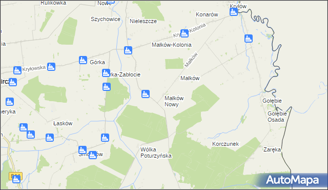 mapa Małków Nowy, Małków Nowy na mapie Targeo