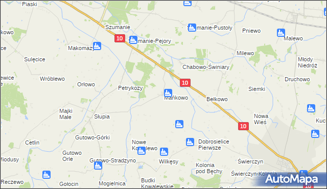 mapa Mańkowo gmina Zawidz, Mańkowo gmina Zawidz na mapie Targeo