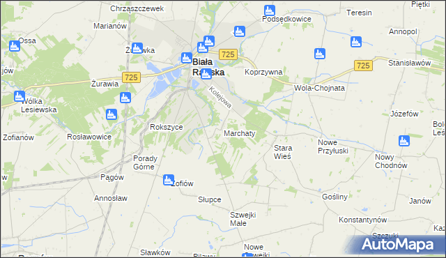 mapa Marchaty, Marchaty na mapie Targeo