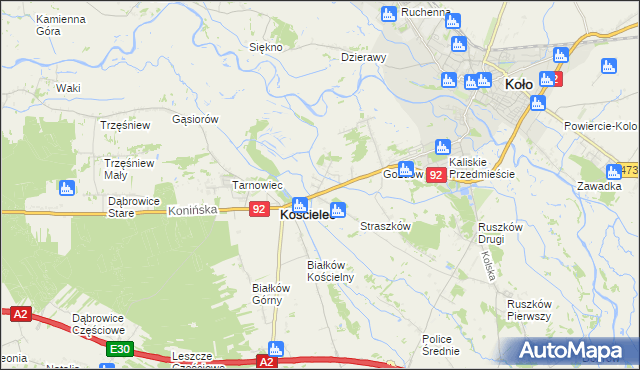 mapa Mariampol gmina Kościelec, Mariampol gmina Kościelec na mapie Targeo