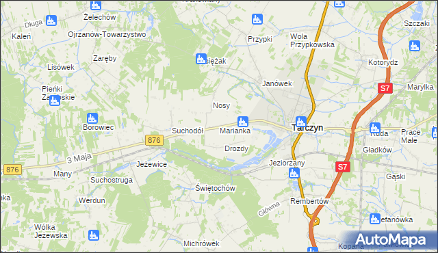 mapa Marianka gmina Tarczyn, Marianka gmina Tarczyn na mapie Targeo
