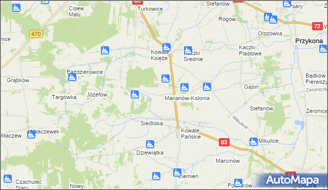 mapa Marianów-Kolonia, Marianów-Kolonia na mapie Targeo