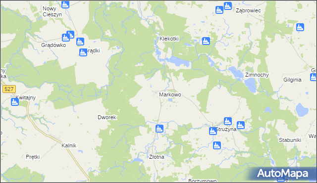 mapa Markowo gmina Morąg, Markowo gmina Morąg na mapie Targeo