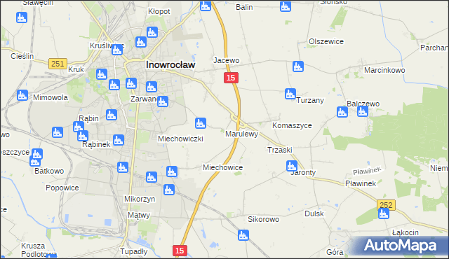 mapa Marulewy, Marulewy na mapie Targeo