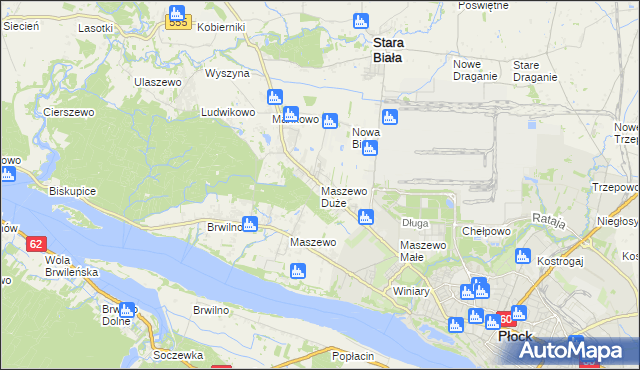 mapa Maszewo Duże, Maszewo Duże na mapie Targeo