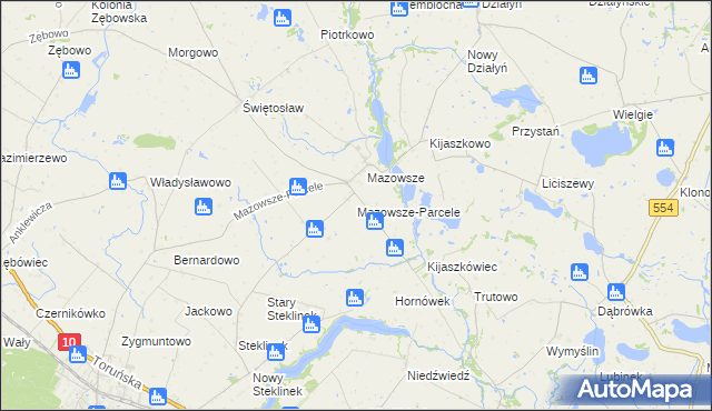 mapa Mazowsze-Parcele, Mazowsze-Parcele na mapie Targeo