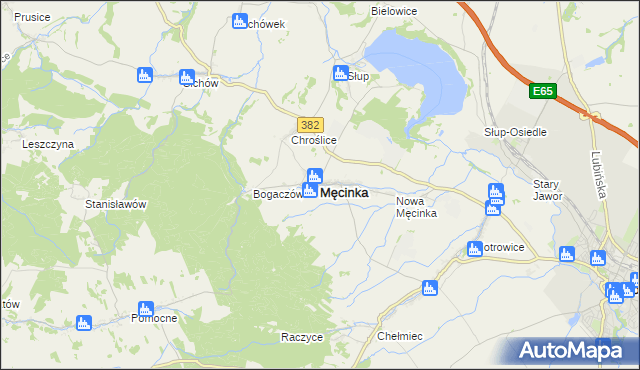 mapa Męcinka, Męcinka na mapie Targeo