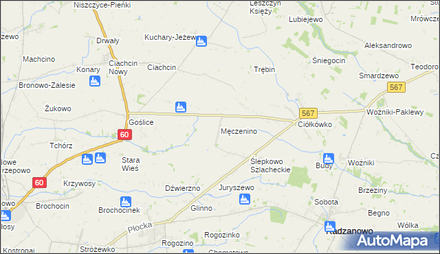 mapa Męczenino, Męczenino na mapie Targeo