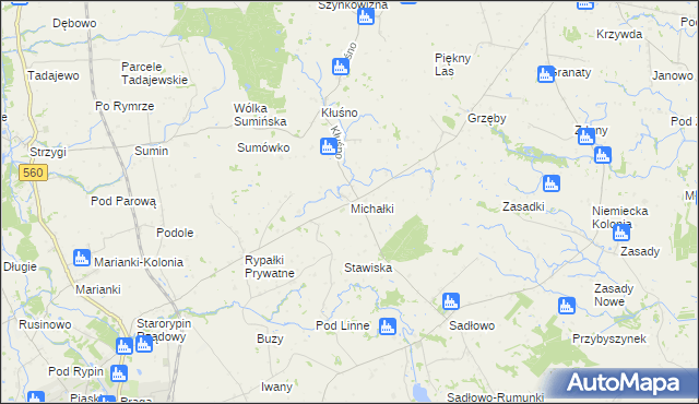 mapa Michałki gmina Świedziebnia, Michałki gmina Świedziebnia na mapie Targeo