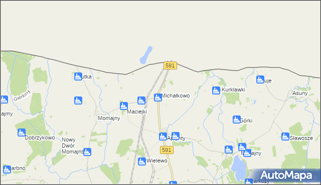 mapa Michałkowo gmina Barciany, Michałkowo gmina Barciany na mapie Targeo