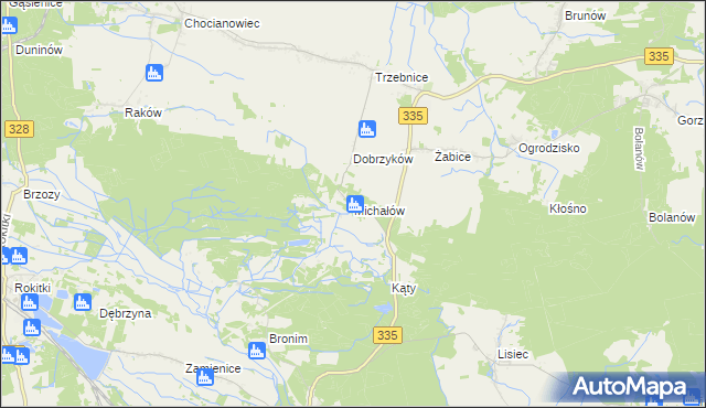 mapa Michałów gmina Chocianów, Michałów gmina Chocianów na mapie Targeo