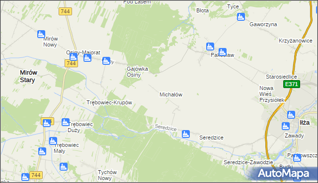 mapa Michałów gmina Iłża, Michałów gmina Iłża na mapie Targeo