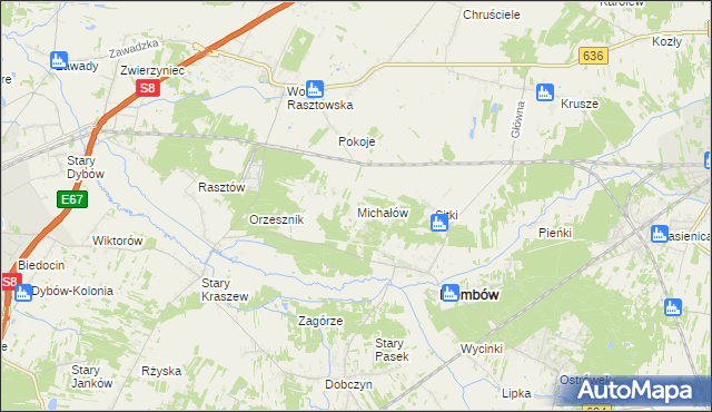 mapa Michałów gmina Klembów, Michałów gmina Klembów na mapie Targeo