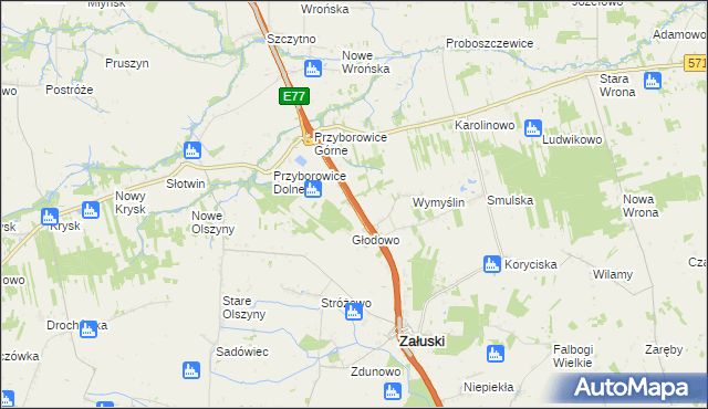 mapa Michałówek gmina Załuski, Michałówek gmina Załuski na mapie Targeo