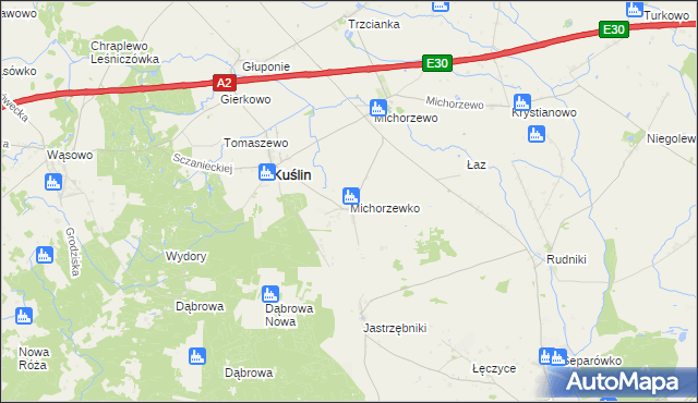 mapa Michorzewko, Michorzewko na mapie Targeo