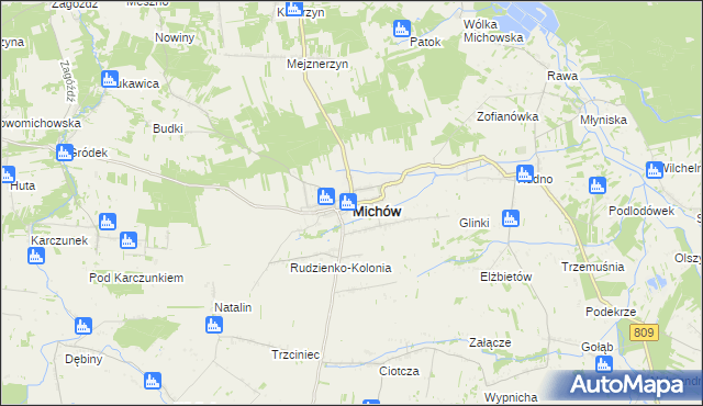 mapa Michów powiat lubartowski, Michów powiat lubartowski na mapie Targeo