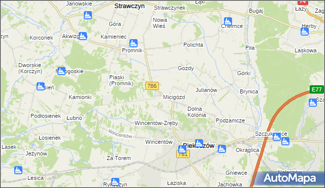 mapa Micigózd, Micigózd na mapie Targeo