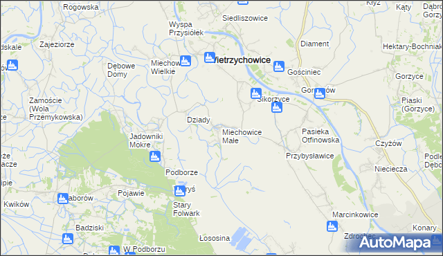 mapa Miechowice Małe, Miechowice Małe na mapie Targeo