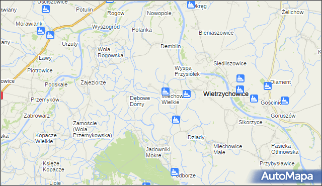 mapa Miechowice Wielkie, Miechowice Wielkie na mapie Targeo