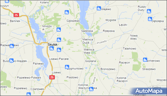 mapa Mielnica Mała, Mielnica Mała na mapie Targeo