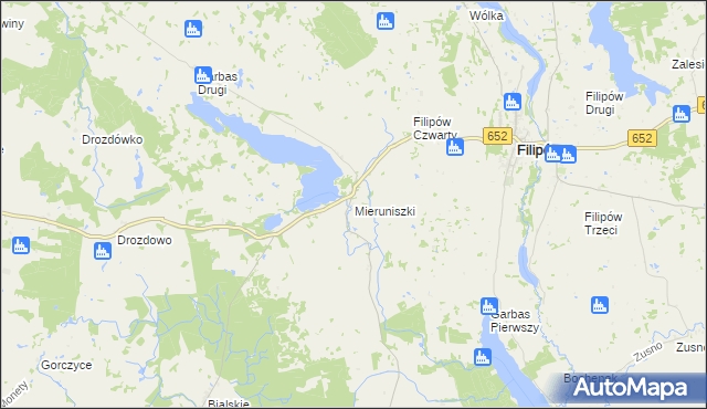 mapa Mieruniszki, Mieruniszki na mapie Targeo