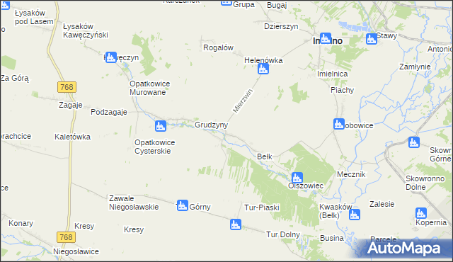 mapa Mierzwin gmina Imielno, Mierzwin gmina Imielno na mapie Targeo