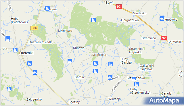 mapa Mieściska, Mieściska na mapie Targeo