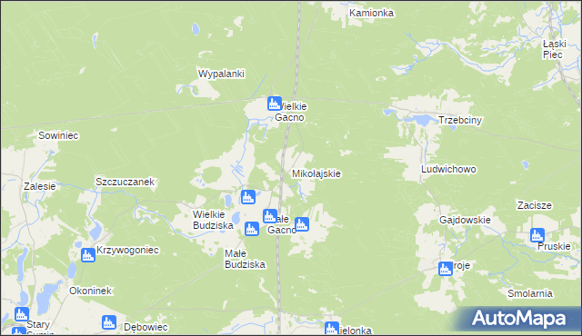 mapa Mikołajskie, Mikołajskie na mapie Targeo