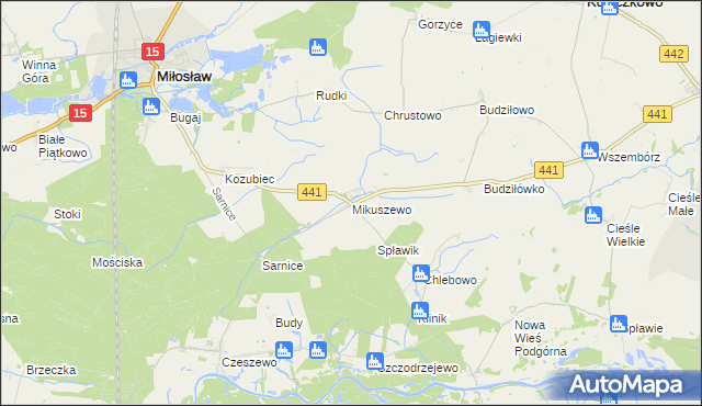 mapa Mikuszewo, Mikuszewo na mapie Targeo