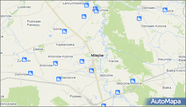 mapa Milejów powiat łęczyński, Milejów powiat łęczyński na mapie Targeo