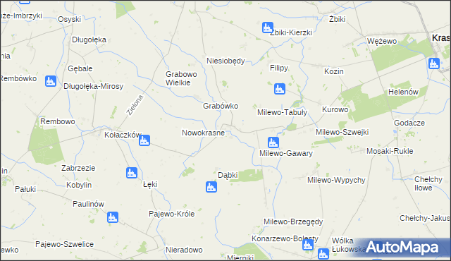 mapa Milewo-Rączki, Milewo-Rączki na mapie Targeo