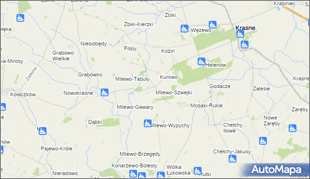 mapa Milewo-Szwejki, Milewo-Szwejki na mapie Targeo