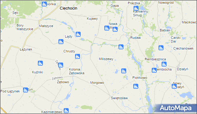 mapa Miliszewy, Miliszewy na mapie Targeo