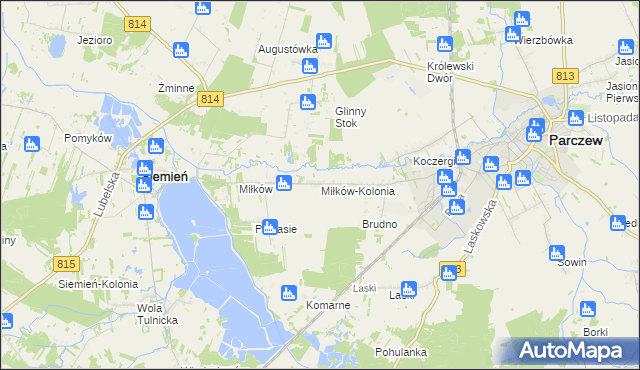 mapa Miłków-Kolonia, Miłków-Kolonia na mapie Targeo