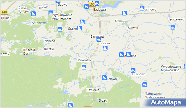 mapa Miłkowo gmina Lubasz, Miłkowo gmina Lubasz na mapie Targeo