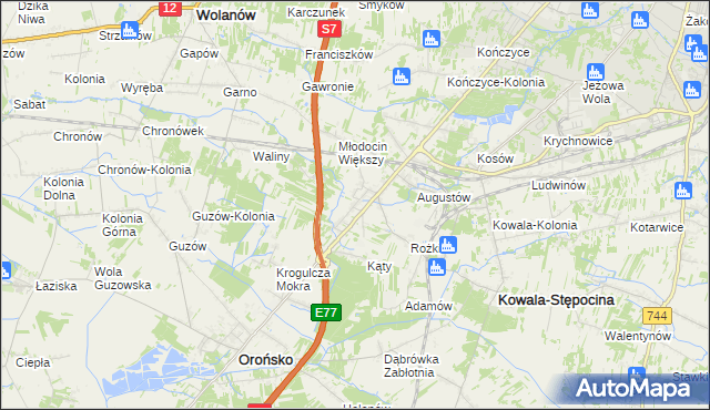 mapa Młodocin Mniejszy, Młodocin Mniejszy na mapie Targeo