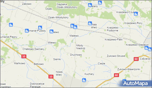 mapa Młody Niedróż, Młody Niedróż na mapie Targeo