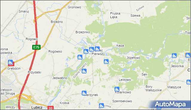 mapa Młyniec Drugi, Młyniec Drugi na mapie Targeo