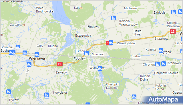 mapa Mniszek gmina Wolanów, Mniszek gmina Wolanów na mapie Targeo