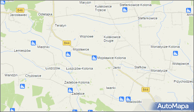 mapa Mojsławice-Kolonia, Mojsławice-Kolonia na mapie Targeo