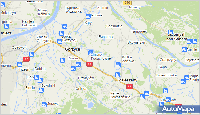 mapa Motycze Szlacheckie, Motycze Szlacheckie na mapie Targeo