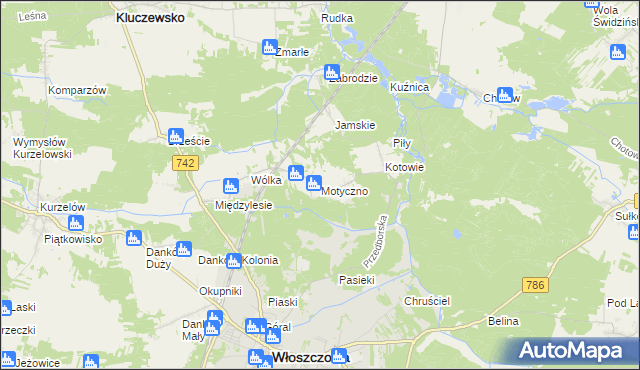 mapa Motyczno, Motyczno na mapie Targeo