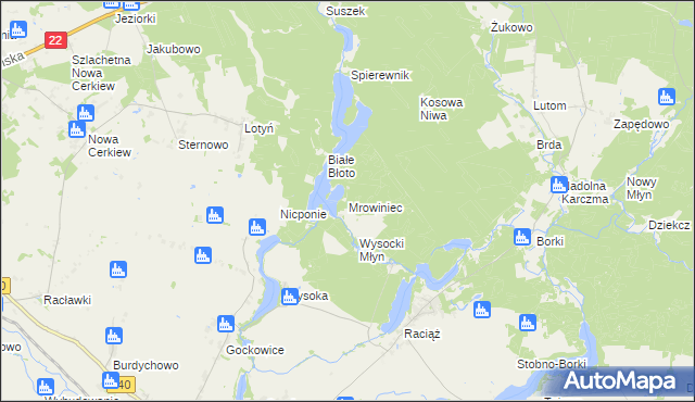 mapa Mrowiniec, Mrowiniec na mapie Targeo